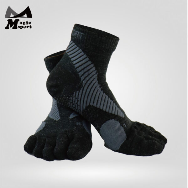 JG-400_Merino Wool Non-Slip Crew Toe Socks_New Black pro-01