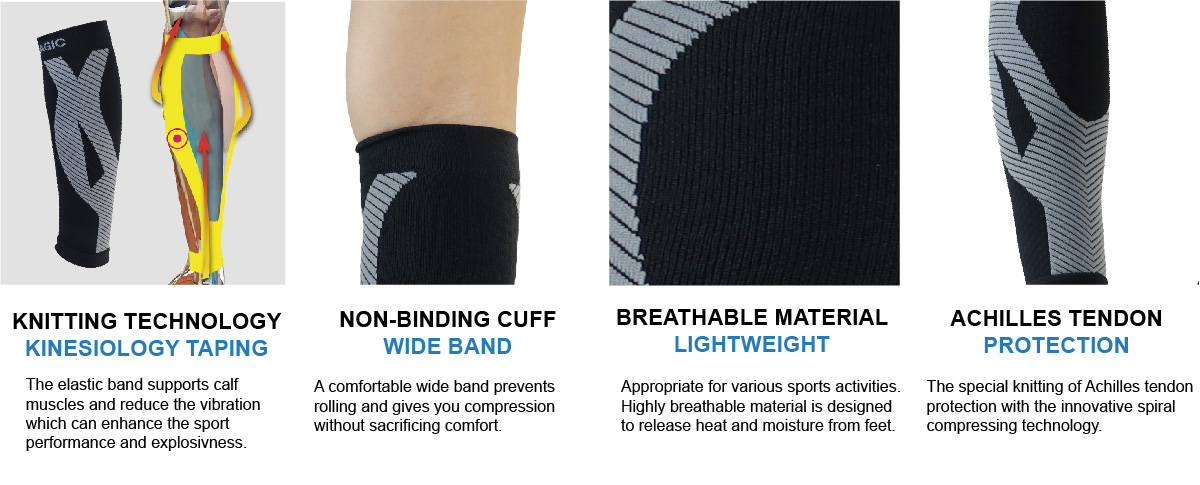 Wide leg compression sleeve, Shin Splints, Varicose Vein Treatment, Calf Compression Sleeves, Footless Compression Socks