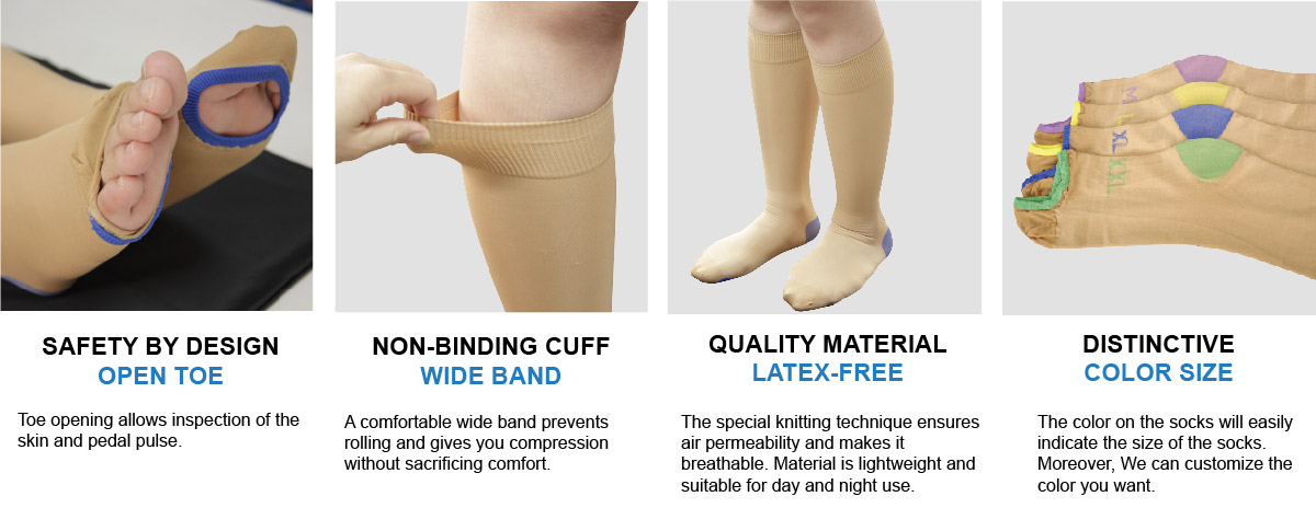 15-20 mmHg, Anti Embolism Compression Stockings, Thigh High, Knee High, Unisex Socks, Medical Compression Socks