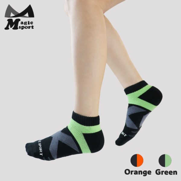 JG-385 Ankle-Cushioned-Sports-Socks-Green