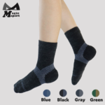 Morandi Merino Wool Cushioned Above Ankle Socks-Black