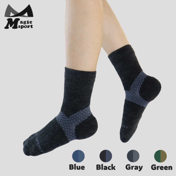 JG-402_Morandi Merino Wool Cushioned Above Ankle Socks-Black-01