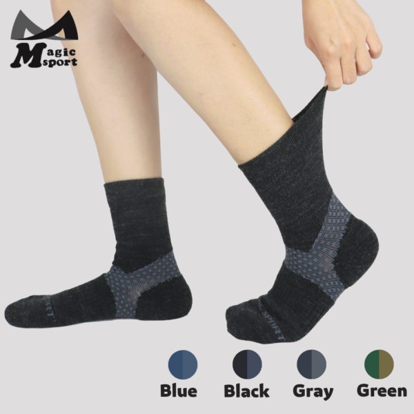 JG-402_Morandi Merino Wool Cushioned Above Ankle Socks-Black-01