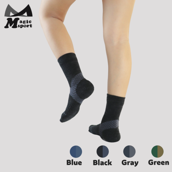 JG-402_Morandi Merino Wool Cushioned Above Ankle Socks-Black-01