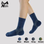 Morandi Merino Wool Cushioned Above Ankle Socks-Blue