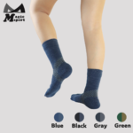 Morandi Merino Wool Cushioned Above Ankle Socks-Blue