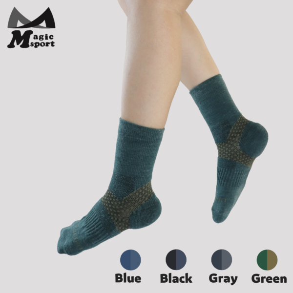 JG-402_Morandi Merino Wool Cushioned Above Ankle Socks-Green-01