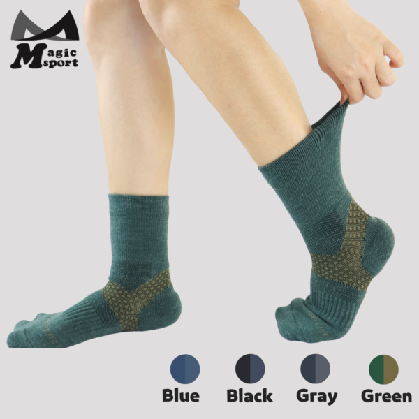 JG-402_Morandi Merino Wool Cushioned Above Ankle Socks-Green-03