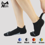Smartcel Sensitive Foot Padding Ankle Socks-Black