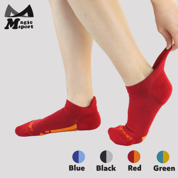 Smartcel-sensitive-foot-padding-ankle-socks-Red